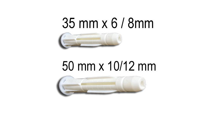 wall plug screw size